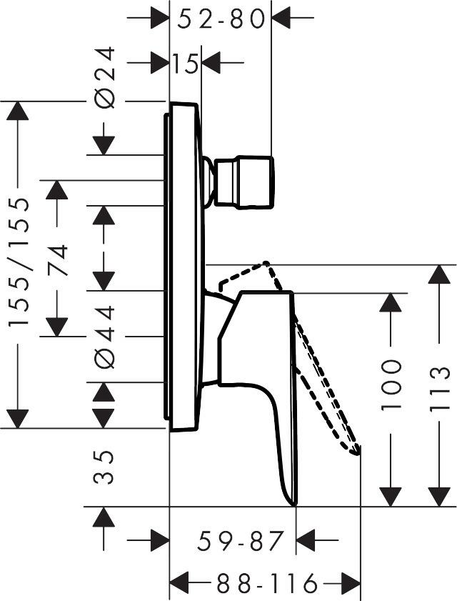 Hansgrohe Talis E Ankastre Banyo Bataryası Krom