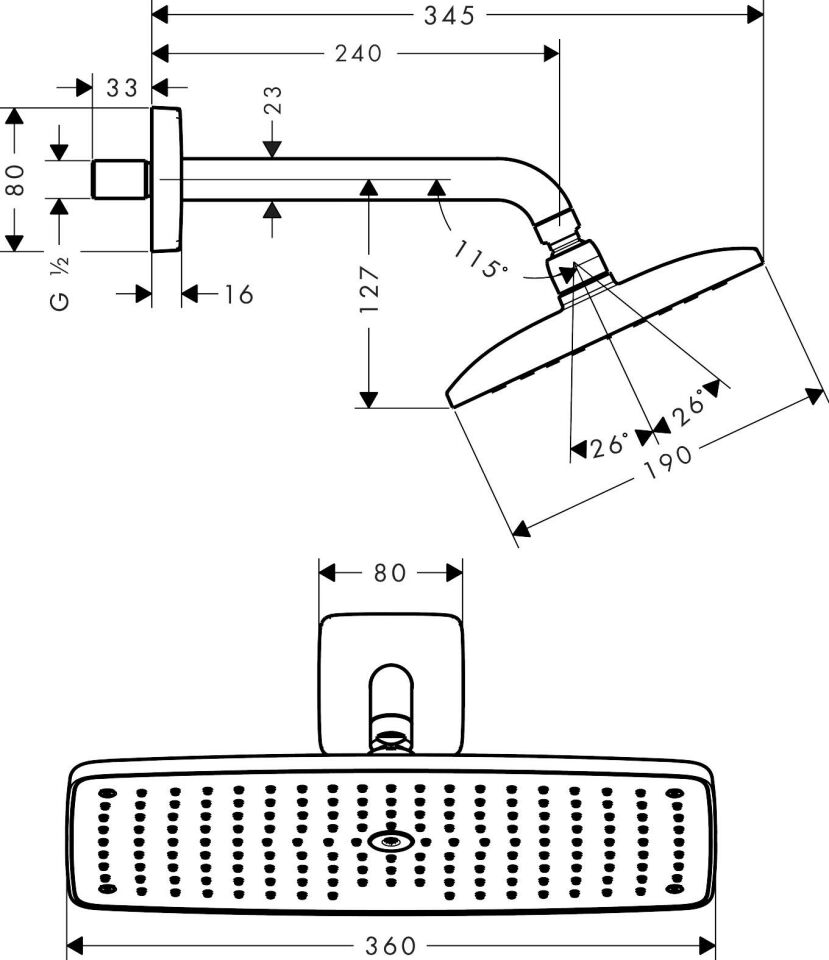 Hansgrohe Raindance E Tepe Duşu 360 1Jet Krom