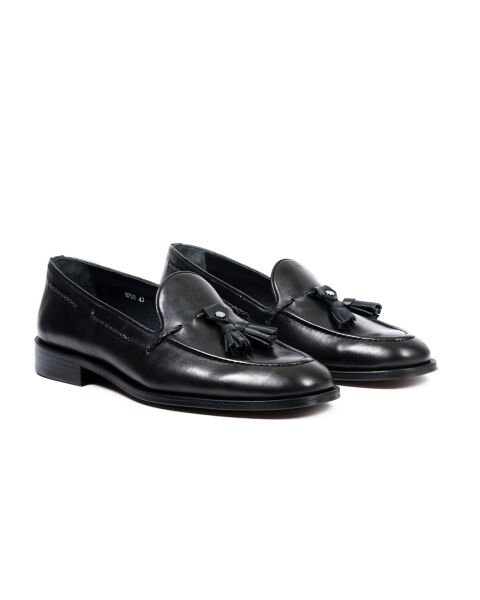 Drama Black Genuine Leather Classic Men's Shoes