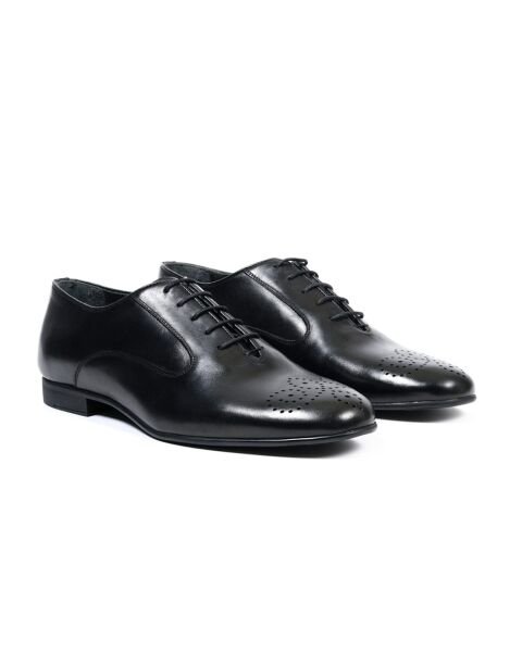 Thema Black Genuine Leather Classic Men's Shoes