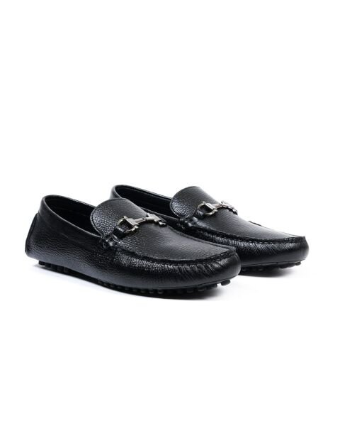 Sümela Siyah Hakiki Deri Erkek Loafer Ayakkabı