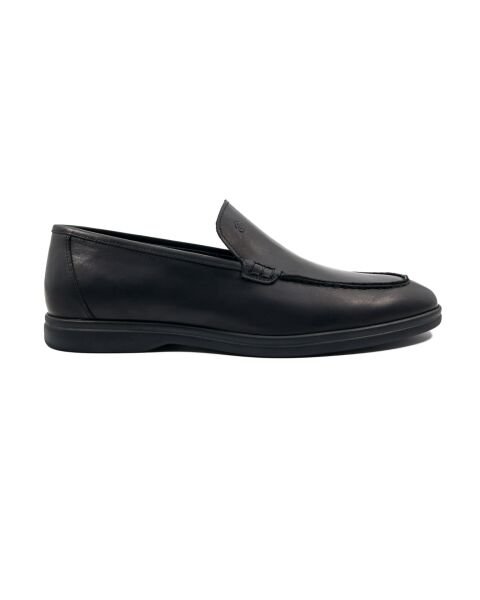 حذاء لوفر رجالي من الجلد الطبيعي باللون الأسود من أليجرو