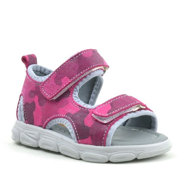 Детские сандалии Rakerplus Wisps розового цвета с камуфляжным принтом из натуральной кожи