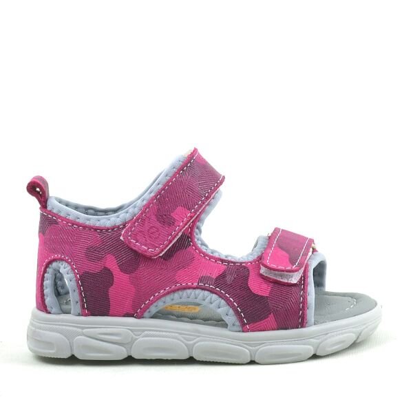 Детские сандалии Rakerplus Wisps розового цвета с камуфляжным принтом из натуральной кожи