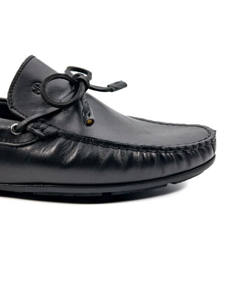 Agora Siyah Hakiki Deri Erkek Loafer Ayakkabı