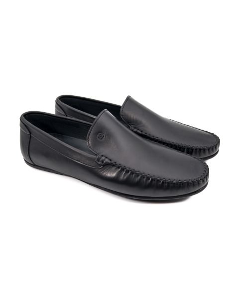 Yalı Siyah Hakiki Deri Erkek Loafer Ayakkabı