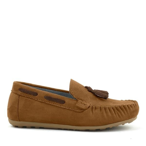 حذاء لوفر للأولاد من Rakerplus Brown Brown Velcro