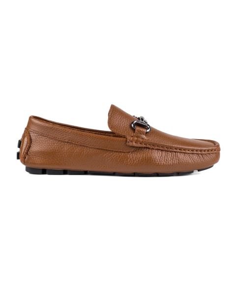 Troya Brown Genuine Leather Men's Loafer Shoes