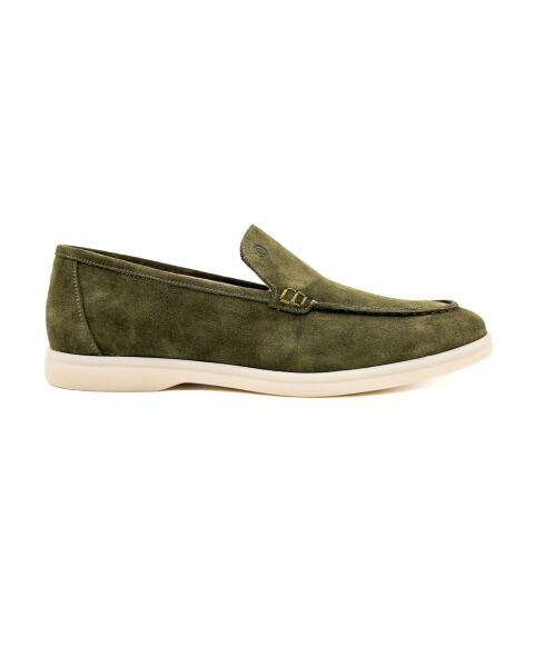 حذاء أليجرو رجالي من الجلد السويدي الأصلي باللون الأخضر الداكن