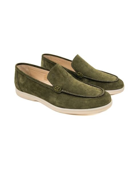 Allegro Dark Green Genuine Suede Leather Men's Loafer Shoes