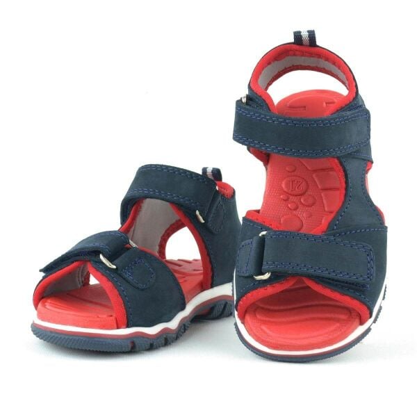Rakerplus Hakiki Deri Lacivert Cırtlı Bebek Sandalet