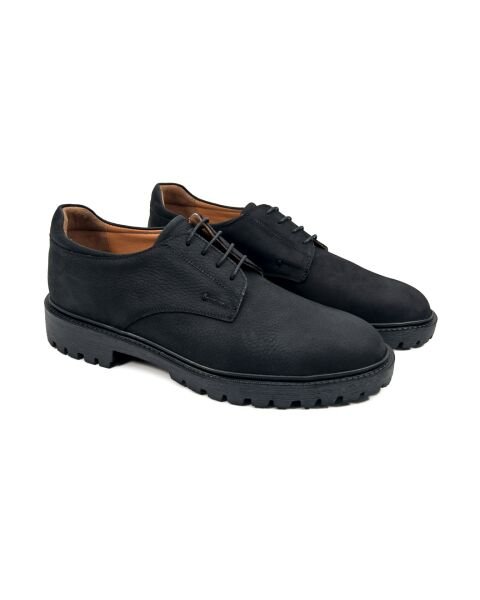 Assos Black Orjînal Nubuck Leather Casual Shoes mêran