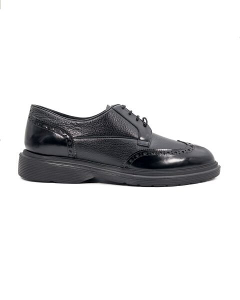 Armoni Black Opening Genuine Leather Black Patent Leather Casual Classic Men's Shoes