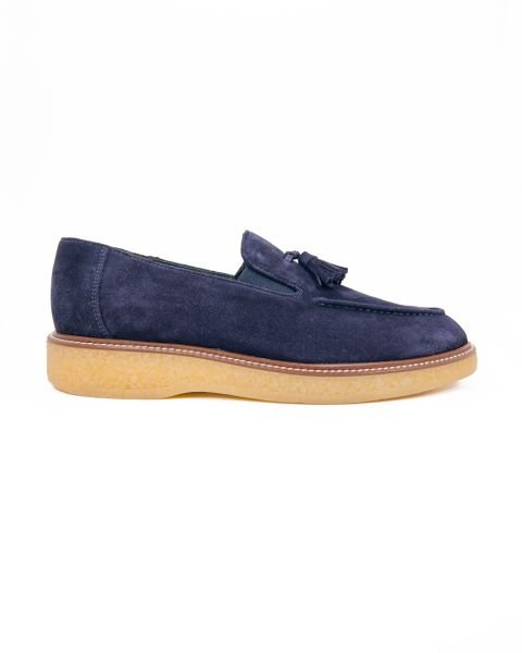 Kaunos Navy Blue Genuine Suede Leather Casual Classic Shoes mêran