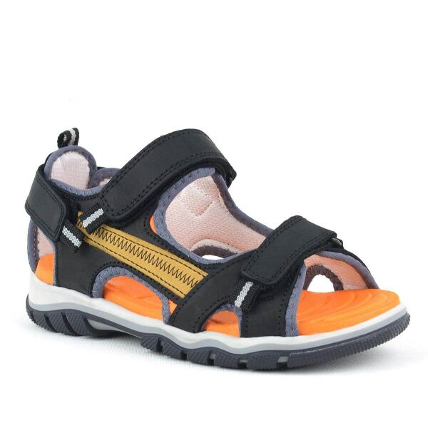 Черные оранжевые уличные сандалии Rakerplus для мальчиков из натуральной кожи