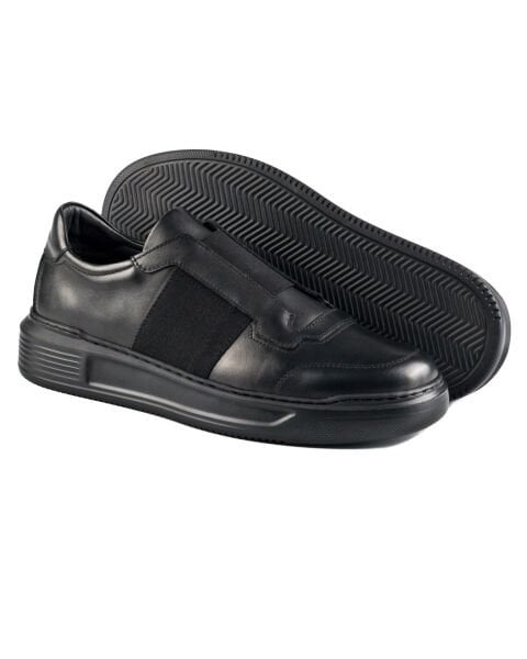 Versys Black Genuine Leather Black Sole Men's Sports (Sneaker) Shoes