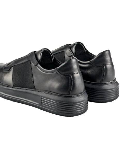 Versys Black Genuine Leather Black Sole Men's Sports (Sneaker) Shoes