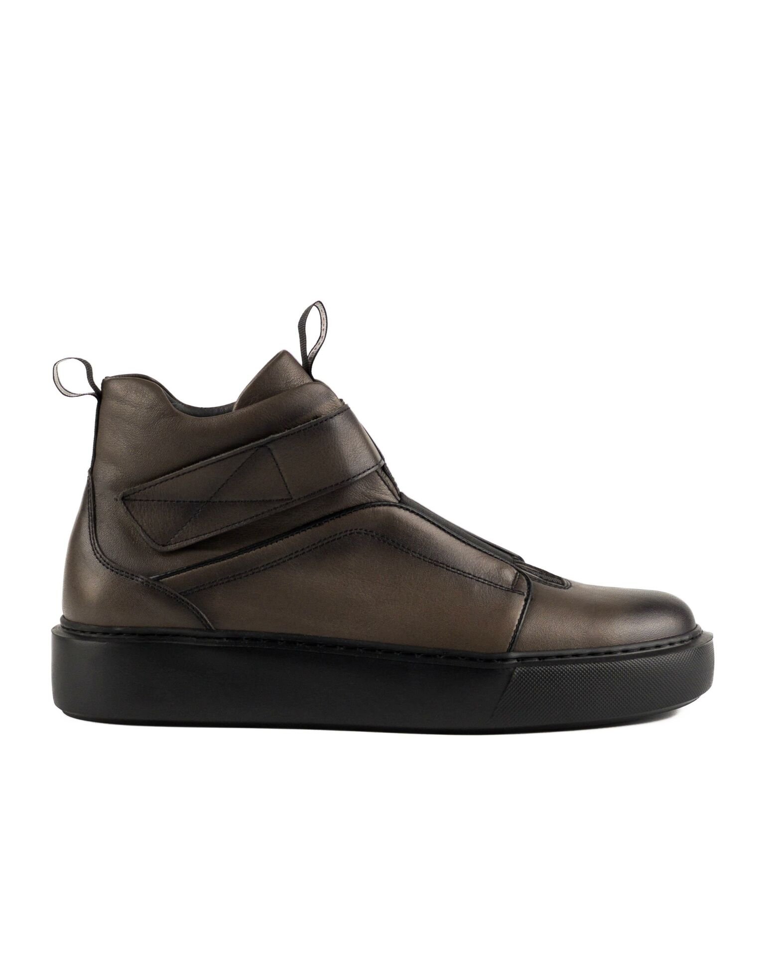 Uludağ Dark Gray Genuine Leather Men's Sports Boots Sneaker