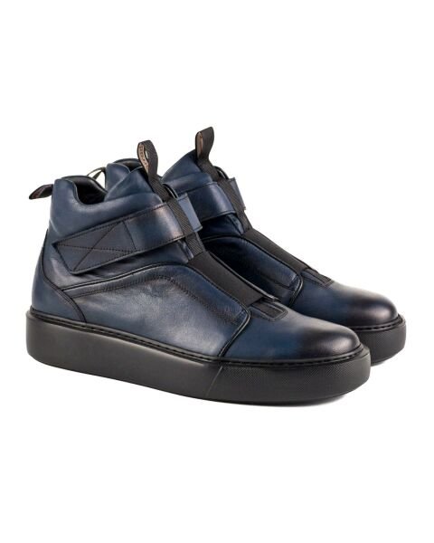 Uludağ Темно-синие мужские спортивные ботинки из натуральной кожи Кроссовки