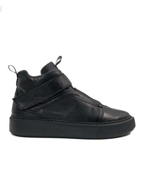 Uludağ Черные мужские спортивные ботинки из натуральной кожи Sneakar