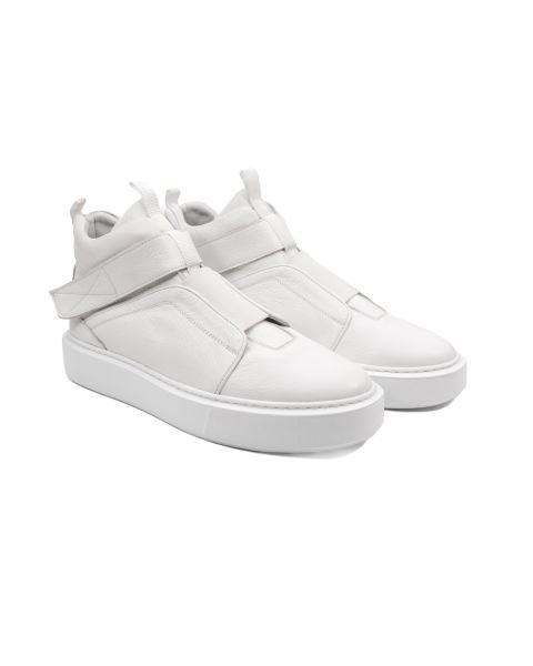 Uludağ White Genuine Leather Men's Sports Boots Sneaker