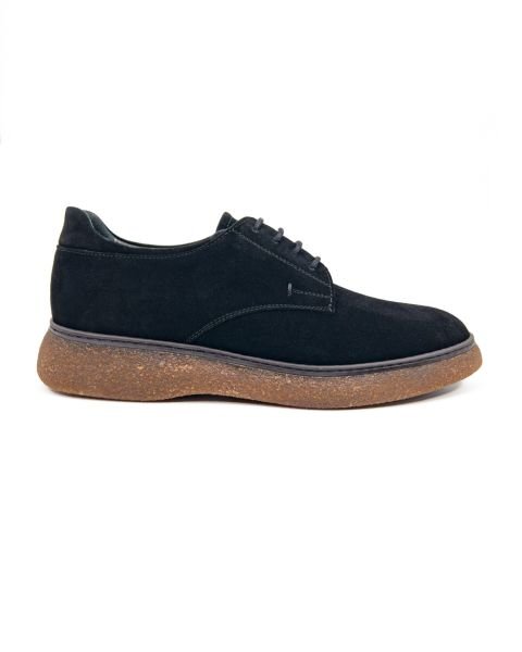 Suit Black Genuine Suede Leather Casual Shoes mêran