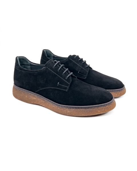 Suit Black Genuine Suede Leather Casual Shoes mêran