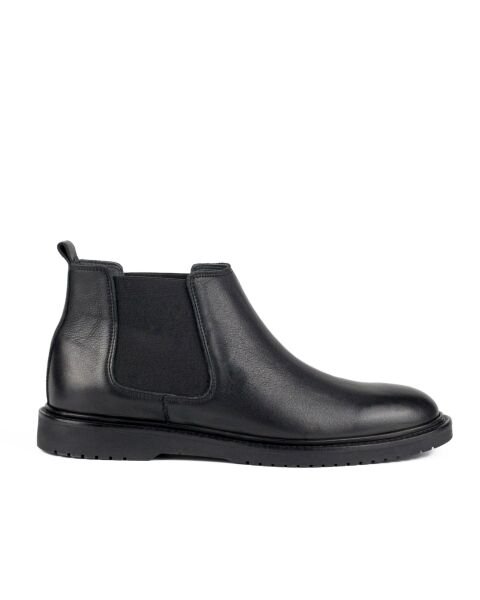 Anzer Black Genuine Leather Men's Boots