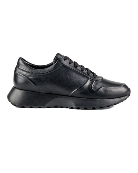 Vstrom Black Genuine Leather Men's Sports (Sneaker) Shoes