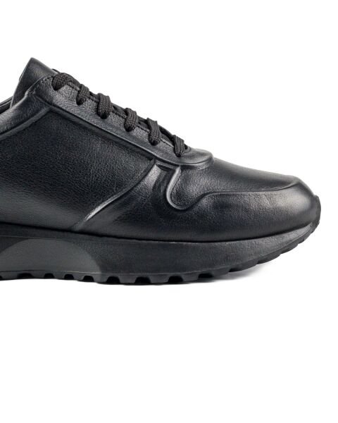 Vstrom Siyah Hakiki Deri Erkek Spor (Sneaker) Ayakkabı