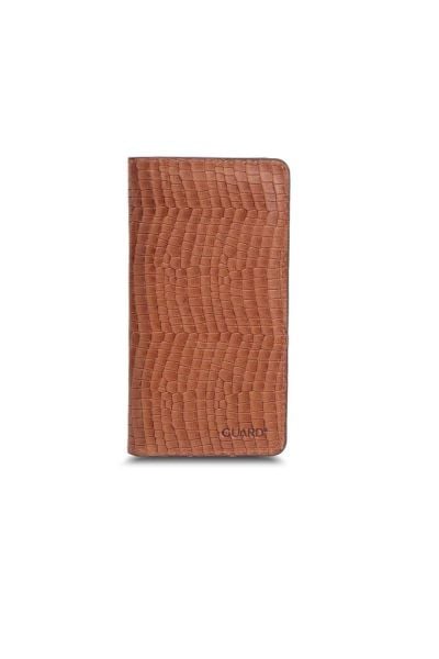 Guard Plus Tan-Brown Texas Print Leather Unisex Wallet with Phone Slot
