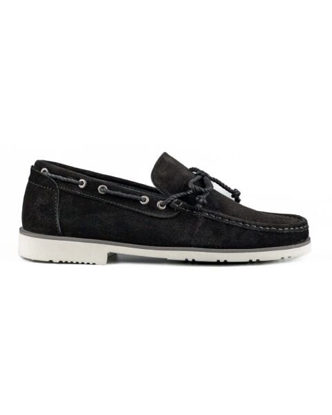 Klaros Genuine Black Suede Leather Men's Loafer Shoes