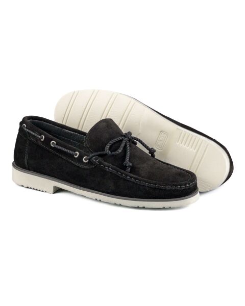 Klaros Hakiki Siyah Süet Deri Erkek Loafer Ayakkabı