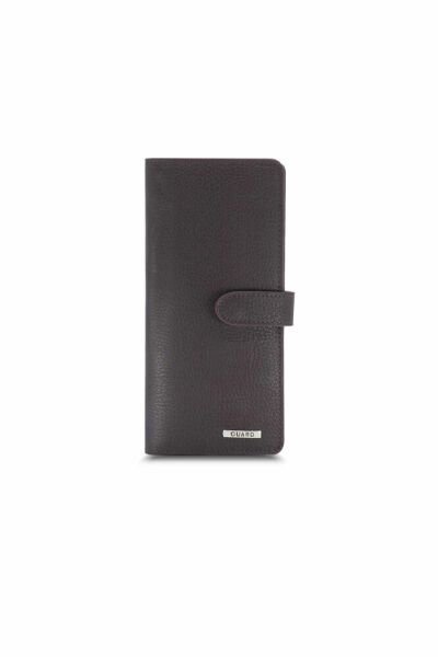 Guard Matte Brown Leather Phone Wallet with Card and Money Slots