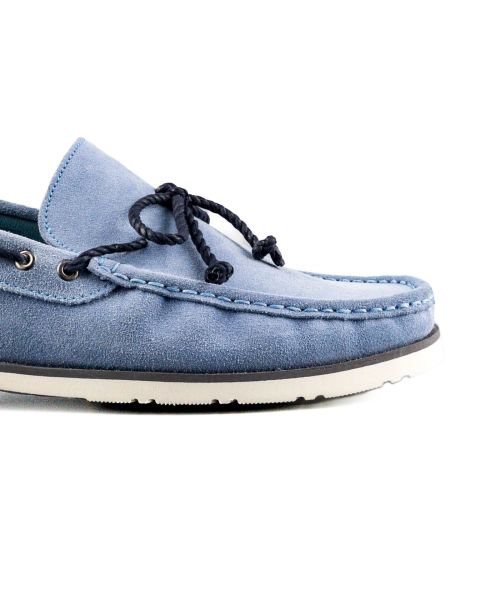 Klaros Hakiki Açık Mavi Süet Deri Erkek Loafer Ayakkabı