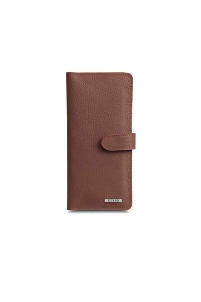 Guard Matte Tan Leather Phone Wallet with Card and Money Slots