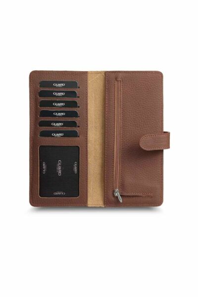 Guard Matte Tan Leather Phone Wallet with Card and Money Slots