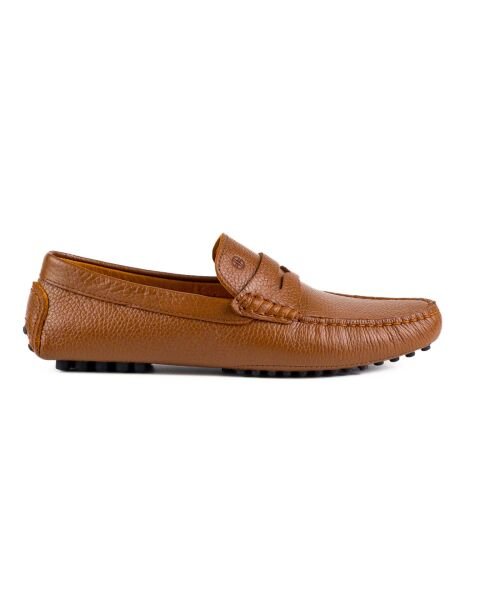 Sardes Tan Genuine Leather Men's Loafer Shoes