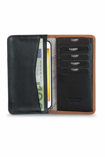 Wallet Portfolio Çermê Reş Hazelnut bi Têketina Telefona Nobedar
