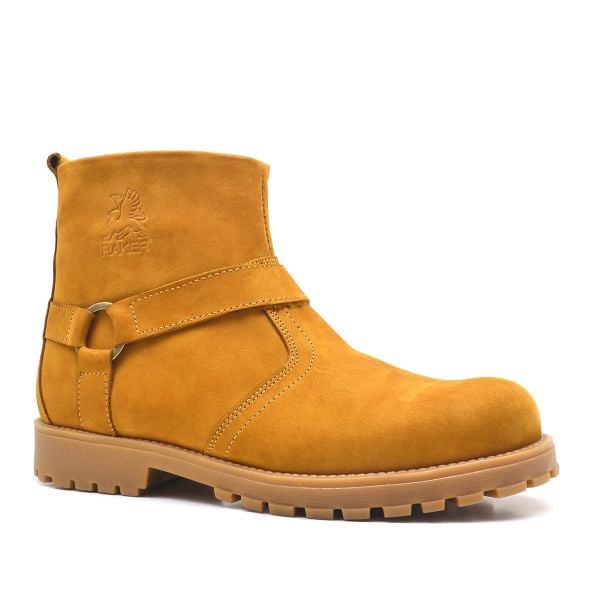 Rakerplus Chiron Genuine Leather Yellow Zippered Winter Boots