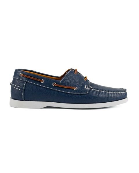Selge Navy Blue Genuine Leather Men's Loafer Shoes