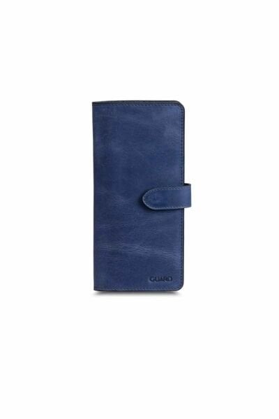 Античный темно-синий кожаный кошелек Guard для телефона с отделениями для карт и денег