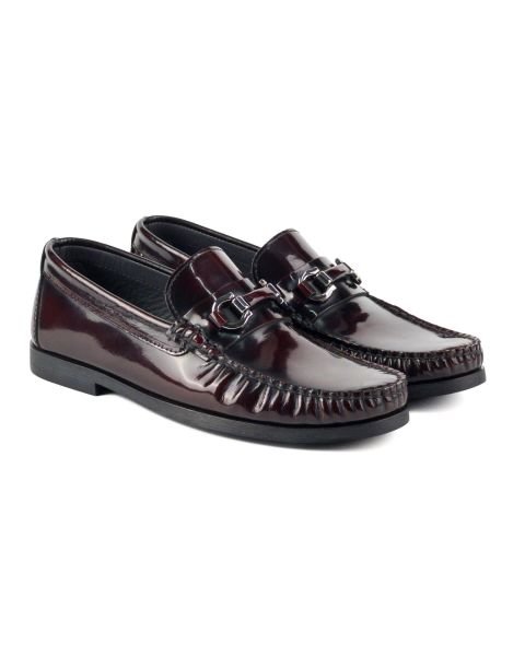 Romance Burgundy Patent Leather Genuine Leather Classic Men's Shoes