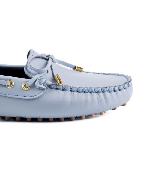 Patara Kadın Açık Mavi Hakiki Deri Loafer Ayakkabı