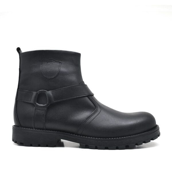 Rakerplus Chiron Genuine Leather Black Zipper Boots