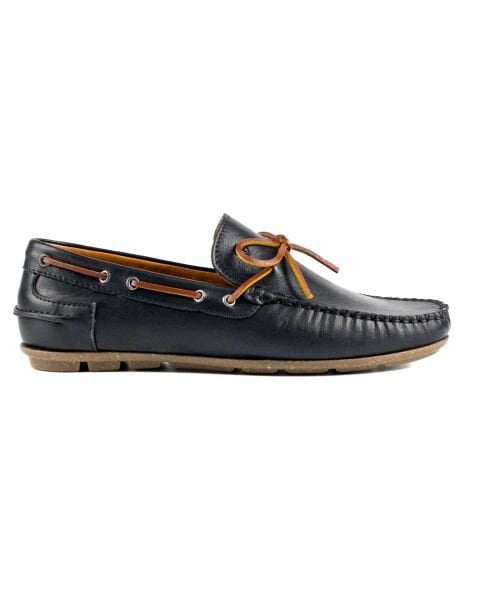 Alabanda Black Genuine Leather Men's Loafer Shoes