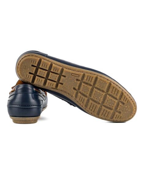 Alabanda Lacivert Hakiki Deri Erkek Loafer Ayakkabı