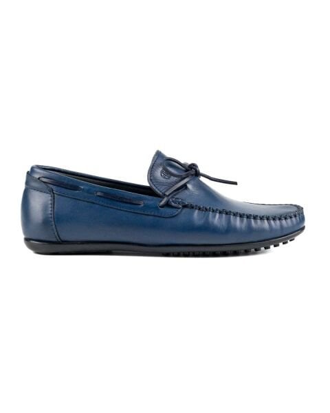حذاء لوفر للرجال من الجلد الطبيعي باللون الأزرق الداكن من تريبوليس