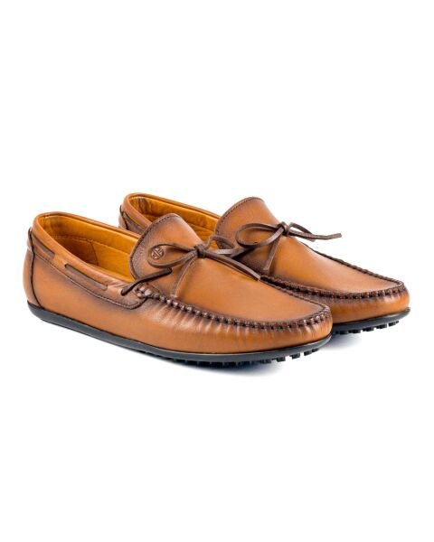 Tripolis Tan Genuine Leather Men's Loafer Shoes