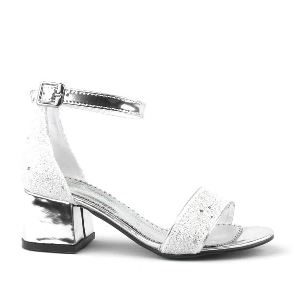 Elsa Glitter Thick Heeled Girls Dress Evening Shoes